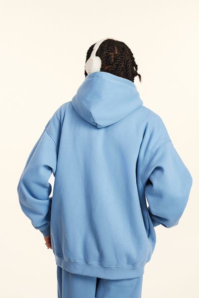 Худі оверсайз на флісі &mdash; блакитне / Sky Blue Hoody-SB фото