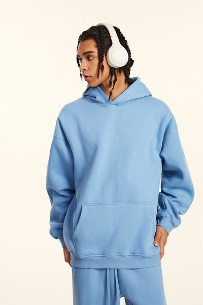 Худі оверсайз на флісі &mdash; блакитне / Sky Blue Hoody-SB фото