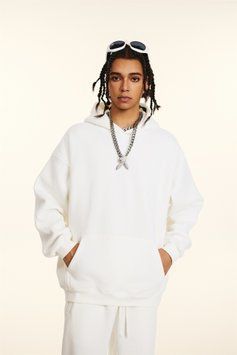 Худі оверсайз на флісі &mdash; біле / White Hoody-MW фото