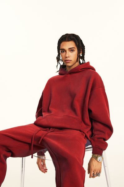 Худі оверсайз на флісі &mdash; червоне / Red Hoody-RE фото