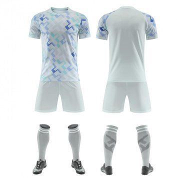 Футбольна форма командна Біла/Блакитна (геометричний дизайн) forma-team-white-blue фото