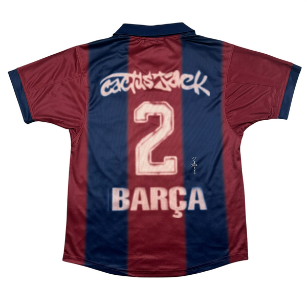 Футболка Travis Scott X з логотипом свуш X Fc Barcelona Retro 2000/01 Home Skeleton IMG_1088 фото