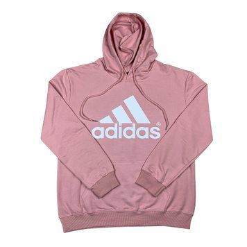 Худі бренд із трьома полосками рожевий на флісі adidas-hoodie-pink-fleece фото