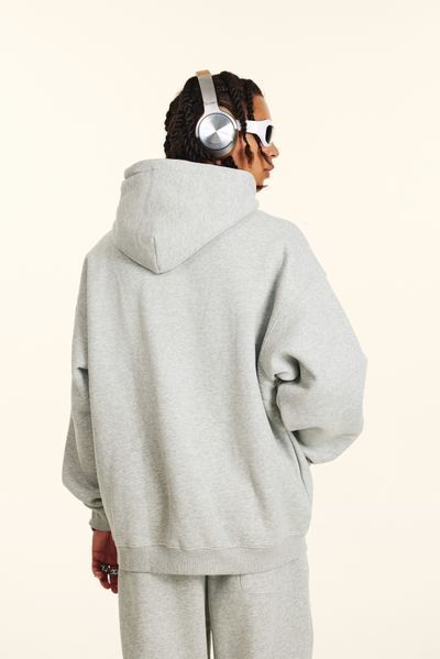 Худі оверсайз на флісі &mdash; сірий меланж / Grey Melange Hoody-GR фото