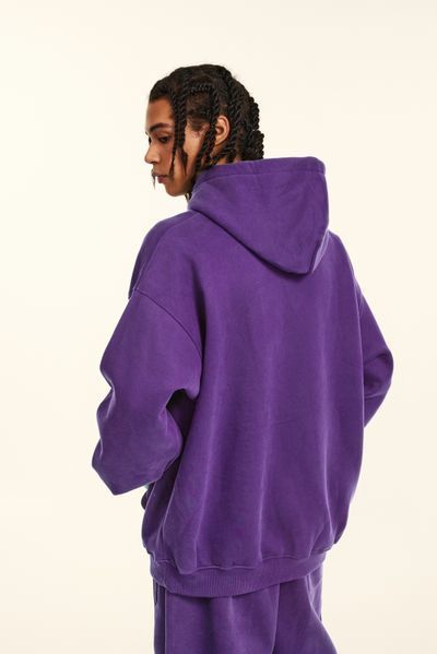 Худі оверсайз на флісі &mdash; фіолетове / Purple Hoody-FL фото