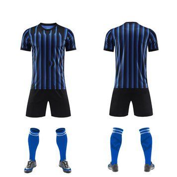 Футбольна форма командна Чорно-синя (смугаста) forma-team-blue-black фото