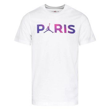 Футболка ПСЖ Джордан білий з кольоровим принтом Jordan-x-PSG-Paris-Sain фото