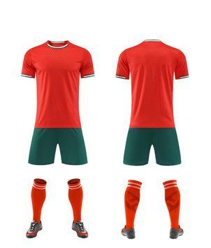 Футбольна форма командна червона із зеленими вставками forma-team-redgreen фото