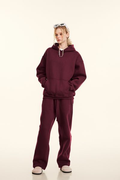 Худі оверсайз на флісі &mdash; бордовий / Burgundy Hoody-DR фото