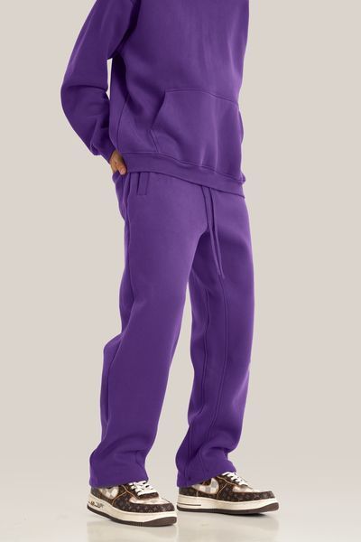 Костюм оверсайз худі + штани на флісі &mdash; фіолетовий / Purple HD-FL фото