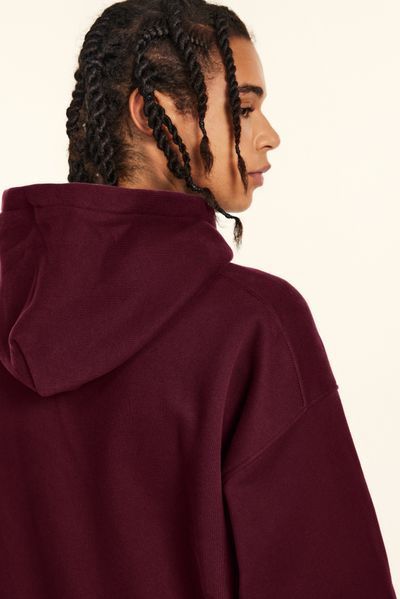 Худі оверсайз на флісі &mdash; бордовий / Burgundy Hoody-DR фото