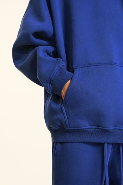 Худі оверсайз на флісі &mdash; синє / Blue Hoody-BU фото
