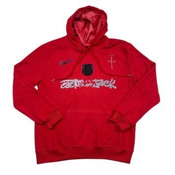 Худі Барселона Travis Scott червоний на флісі barcelona-hoodie-red-travis-scott фото