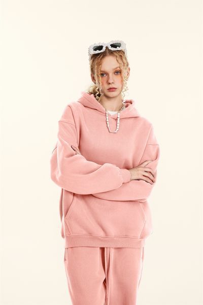 Костюм оверсайз худі + штани на флісі &mdash; рожевий / Pink HD-PI фото